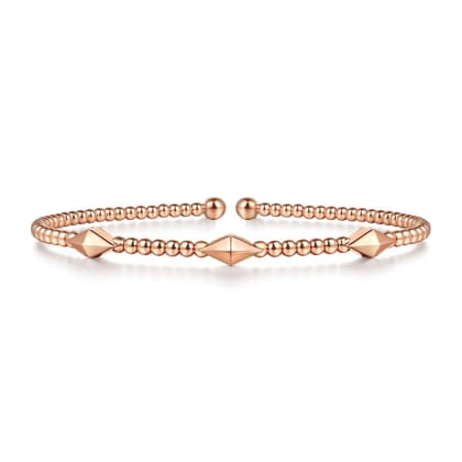 14K Rose Gold Bujukan Pyramid Stations Bangle