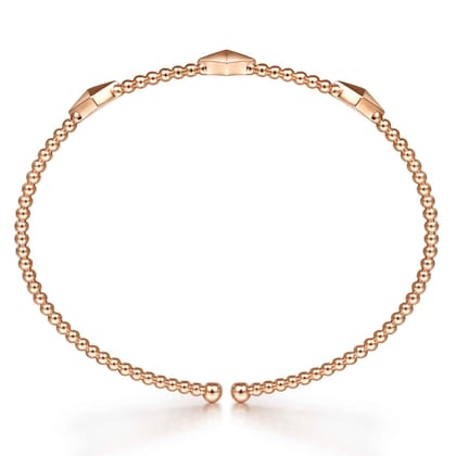14K Rose Gold Bujukan Pyramid Stations Bangle