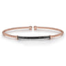 14K Rose Gold Bujukan Split Cuff Bracelet with Black Diamond Pave Bar - 0.4 ct