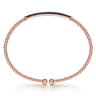 14K Rose Gold Bujukan Split Cuff Bracelet with Black Diamond Pave Bar - 0.4 ct