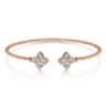 14K Rose Gold Bujukan Split Cuff Bracelet with Diamond Flower Caps - 0.21 ct