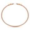 14K Rose Gold Bujukan Split Cuff Bracelet with Diamond Flower Caps - 0.21 ct