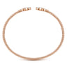 14K Rose Gold Bujukan Split Cuff Bracelet with Diamond Flower Caps - 0.23 ct