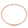 14K Rose Gold Bujukan Split Cuff Bracelet with Diamond Flower Caps - 0.09 ct