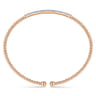 14K Rose Gold Bujukan Split Cuff Bracelet with Diamond Pave Bar - 0.3 ct