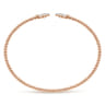 14K Rose Gold Bujukan Split Cuff Bracelet with Diamond Pave Fan Caps - 0.18 ct