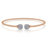 14K Rose Gold Bujukan Split Cuff Bracelet with Pave Diamond Squares