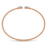 14K Rose Gold Bujukan Split Cuff Bracelet with Pave Diamond Squares