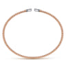 14K Rose Gold Bujukan Split Cuff Bracelet with White Gold Pave Diamond Hearts - 0.19 ct