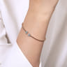 14K Rose Gold Bujukan Split Cuff Bracelet with White Gold Pave Diamond Hearts - 0.19 ct