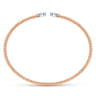 14K Rose Gold Bujukan Split Cuff Bracelet with White Gold Pave Diamond Hearts - 0.19 ct