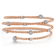 14K Rose Gold Bujukan Wrap Diamond Bangle