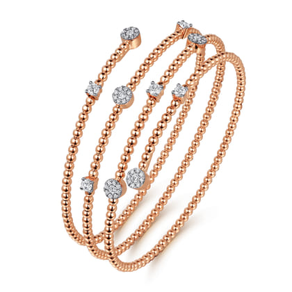 14K Rose Gold Bujukan Wrap Diamond Bangle