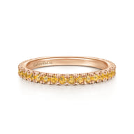 14K Rose Gold Citrine Stackable Ring