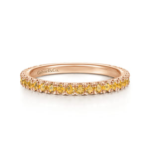 14K Rose Gold Citrine Stackable Ring