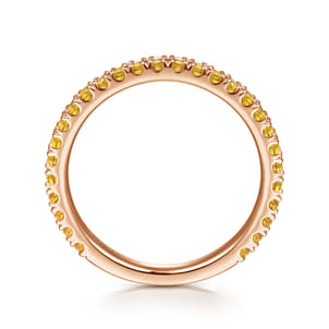 14K Rose Gold Citrine Stackable Ring