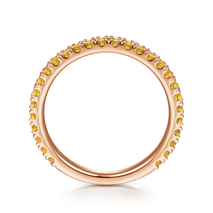 14K Rose Gold Citrine Stackable Ring