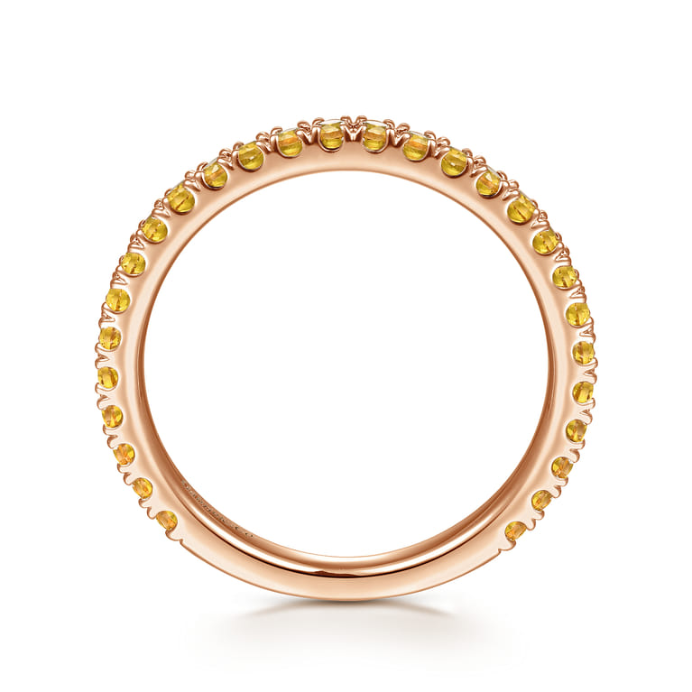 14K Rose Gold Citrine Stackable Ring - Shot 2