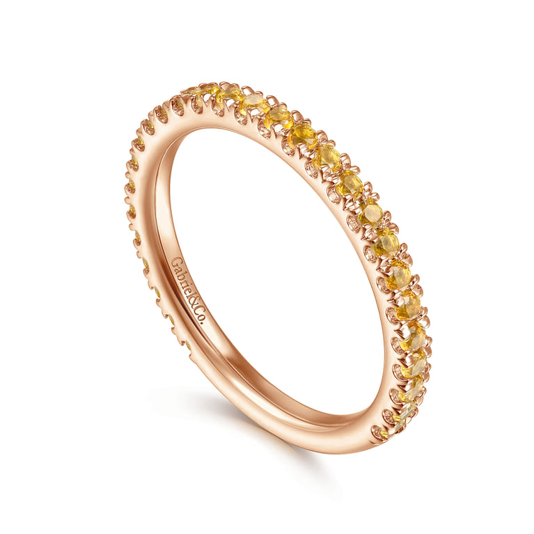 14K Rose Gold Citrine Stackable Ring - Shot 3