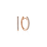 14K Rose Gold Classic 15mm Pave Diamond Huggies - 0.18 ct