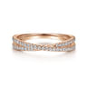 14K Rose Gold Criss Cross Diamond Stackable Ring - 0.3 ct