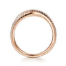 14K Rose Gold Criss Cross Diamond Stackable Ring - 0.3 ct
