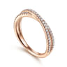 14K Rose Gold Criss Cross Diamond Stackable Ring - 0.3 ct