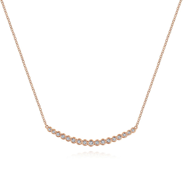 14k Gold Citrine & Diamond Bezel Set Bar Necklace - White Yellow or Rose 14k Gold Citrine & Diamond Bezel Set Bar Necklace - White Yellow or Rose