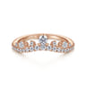 Curved Wedding Ring in 14k Rose Gold with Round Natural Diamond at Gabriel & Co.