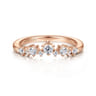 Curved Wedding Ring in 14k Rose Gold with Round Natural Diamond at Gabriel & Co.