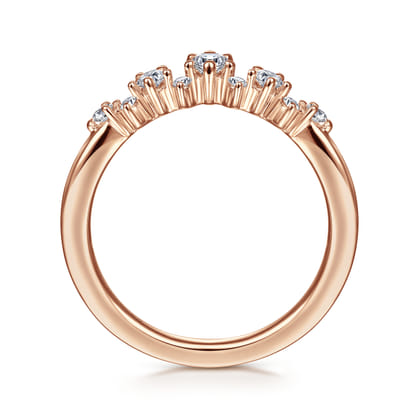 14K Rose Gold Curved Diamond Anniversary Band