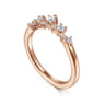 Curved Wedding Ring in 14k Rose Gold with Round Natural Diamond at Gabriel & Co.
