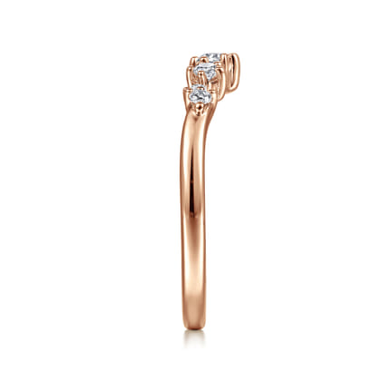 14K Rose Gold Curved Diamond Anniversary Band
