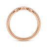 Curved Wedding Ring in 14k Rose Gold with Round Natural Diamond at Gabriel & Co.