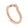 Curved Wedding Ring in 14k Rose Gold with Round Natural Diamond at Gabriel & Co.