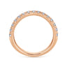 14K Rose Gold Curved Matching Diamond Wedding Band - 0.6 ct
