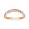 14K Rose Gold Curved Matching Diamond Wedding Band - 0.6 ct