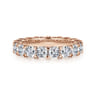 Eternity Band Wedding Ring in 14k Rose Gold with Cushion Cut Natural Diamond at Gabriel & Co.