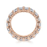 Eternity Band Wedding Ring in 14k Rose Gold with Cushion Cut Natural Diamond at Gabriel & Co.