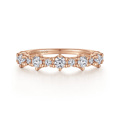 14K Rose Gold Diamond Anniversary Band