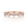 Straight Wedding Ring in 14k Rose Gold with Round Natural Diamond at Gabriel & Co.