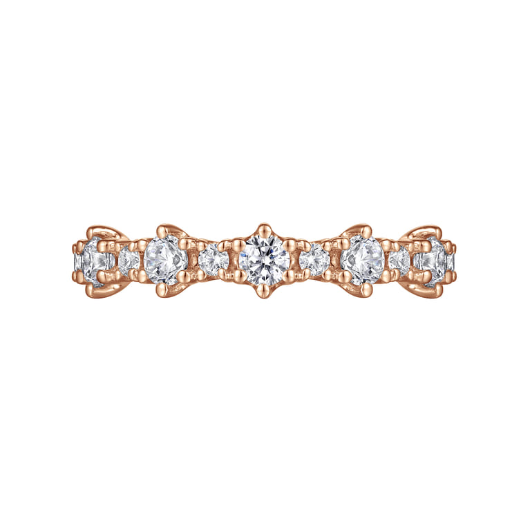 Straight Wedding Ring in 14k Rose Gold with Round Natural Diamond at Gabriel & Co. - Shot 6
