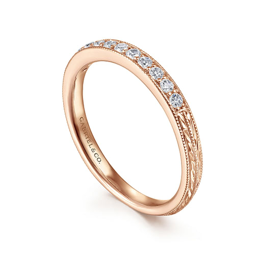 14K Rose Gold Diamond Band Ring - 0.2 ct - Shot 3