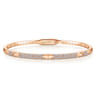 14K Rose Gold Diamond Bangle with Pyramid Rhombus Stations - 0.5 ct