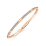 14K Rose Gold Diamond Bangle with Pyramid Rhombus Stations - 0.5 ct