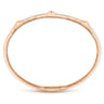 14K Rose Gold Diamond Bangle with Pyramid Rhombus Stations - 0.5 ct