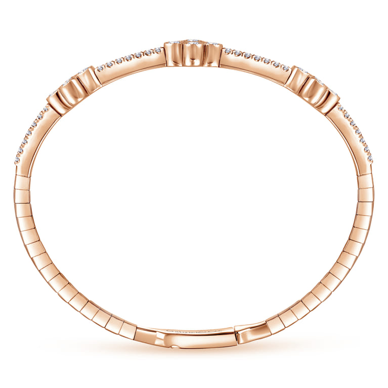 14K Rose Gold Diamond Bangle - 0.94 ct - Shot 3