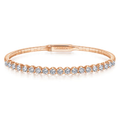 14K Rose Gold Diamond Bangle