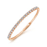 14K Rose Gold Diamond Bangle - 1.5 ct