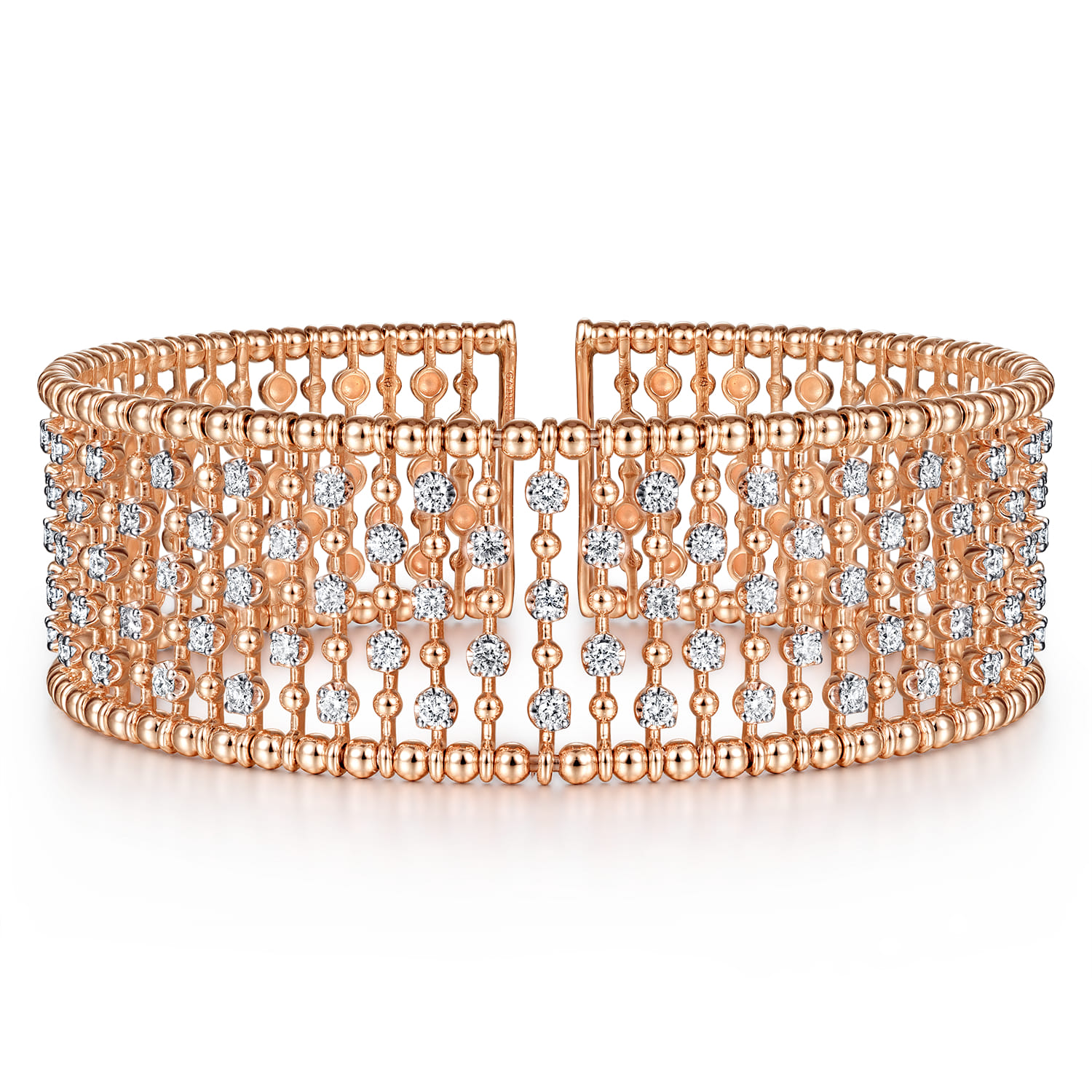 14K Rose Gold Diamond Bangle - 1.18 ct - Shot 1